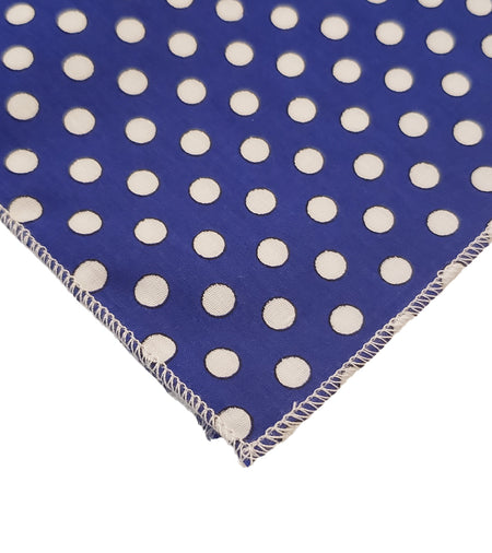 SQ3046 White Dots Doggie Bandana, Blue