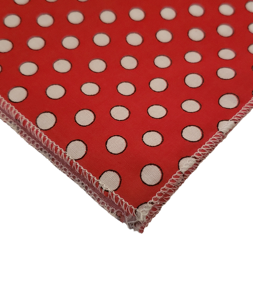 SQ3049 White Dots Doggie Bandana, Red