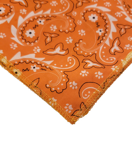 SQ3051 Paisley & Pawprints Bandana, Orange