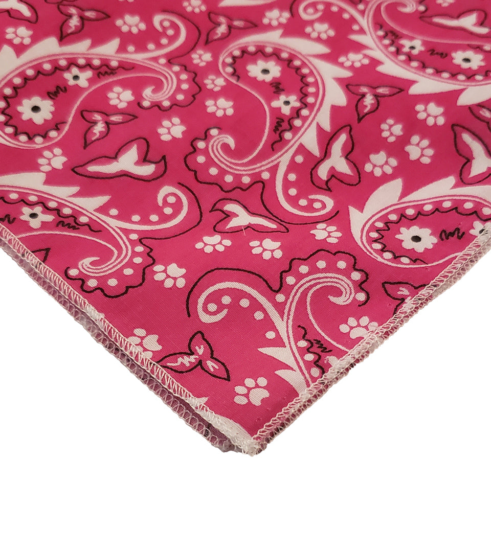 SQ3067 Paisley & Pawprints Bandana, Pink