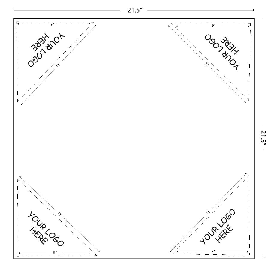 SQ3505 Full Color Logo Print, Square Bandana