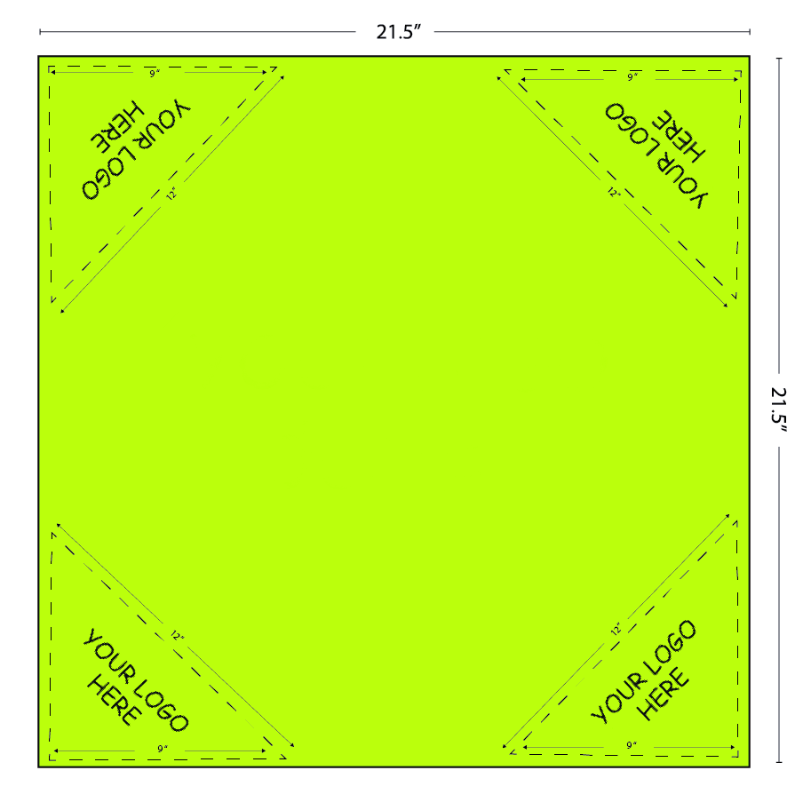 SQ3606 Square Bandana Yellow Neon