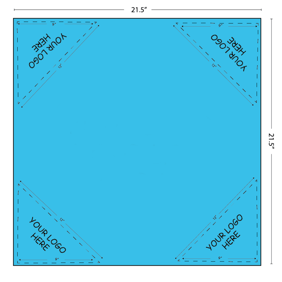 SQ3607 Square Bandana Light Blue