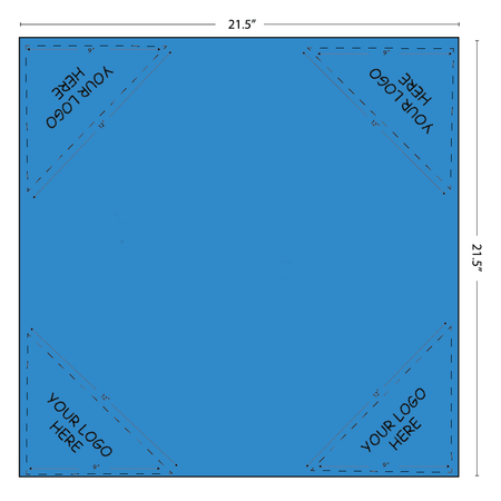 SQ3614 Black Color Logo Print, Square Bandana, Carolina Blue