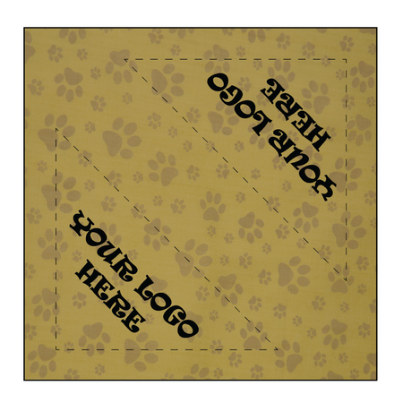 SQ3601 Square Bandana Paws Beige
