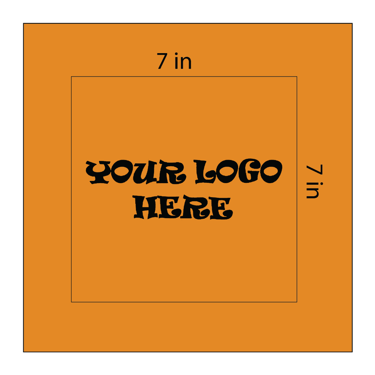 SQ3608 Black Color Logo Print, Square Bandana, Orange