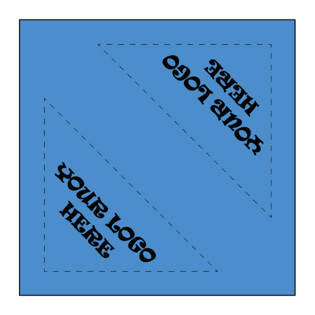 SQ3614 Black Color Logo Print, Square Bandana, Carolina Blue