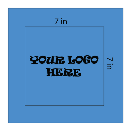 SQ3614 Black Color Logo Print, Square Bandana, Carolina Blue